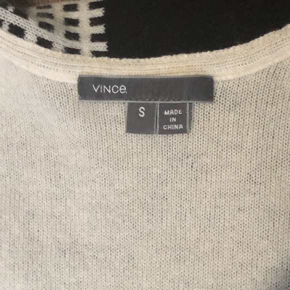 Vince Cardigan Women's Small Draped Cashmere Sleeveless Striped Wool Blend Comfy - Picture 2 of 6